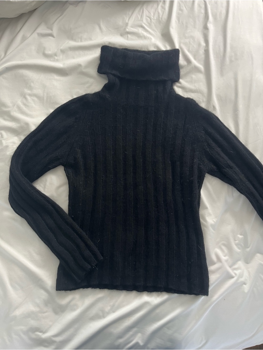French Connection Black Ribbed Turtleneck Sweater